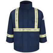 Insulated FR Parka with Reflective Trim in Navy